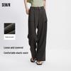 Semir Women's Casual Pleated Wide-Leg Cargo Pants