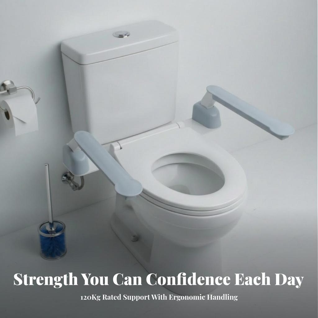 Toilet Safety Grab Bar No-Tools-Needed Bathroom Aid Sturdy for Seniors, Disabled