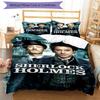 3pcs Sherlock Holmes Bedding Set Duvet Cover Closure Includes 1 Duvet Cover & 2 Pillowcases, Soft and Comfortable for All Seasons.