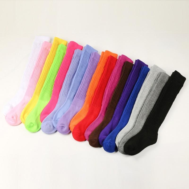 Women Calf Socks, Middle Tube Solid Color Crew Socks Colorful Mid-length Stockings Fashion Socks for Women