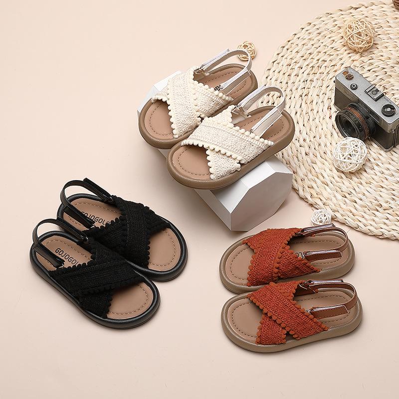 Girl Summer Sandals Classic Fashion Ethnic Style Kids Beach Sandals Fashion Open-toe Versatile Children Non-slip Causal Shoes