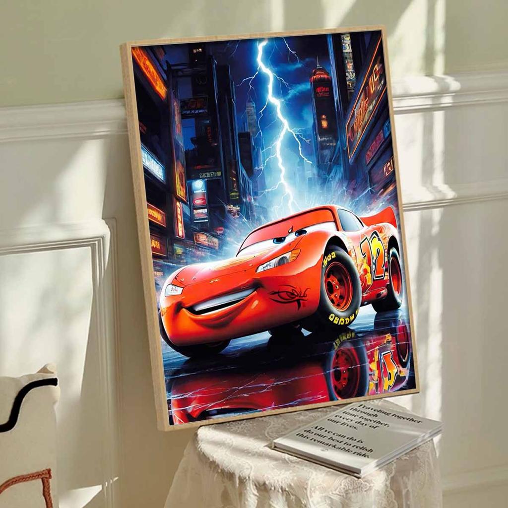 DIY Diamond Painting Lightning McQueen Cross Stitch Kit Mosaic Art Diamond Painting Full Circle Diamond Home Decoration