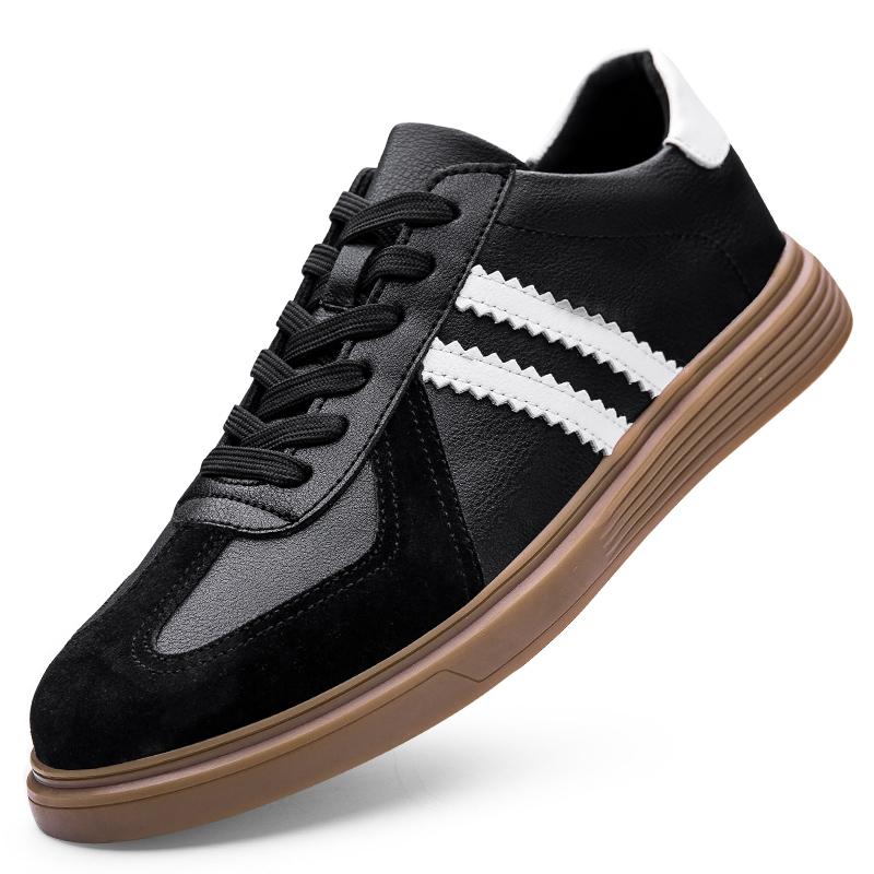 

Fashion Fashion Male Casual Footwear 2025 New Anti-slip Tenis Masculino Lace Up Skateboard Shoe Genuine Leather Classic Outdoor Sneakers 38 чёрный