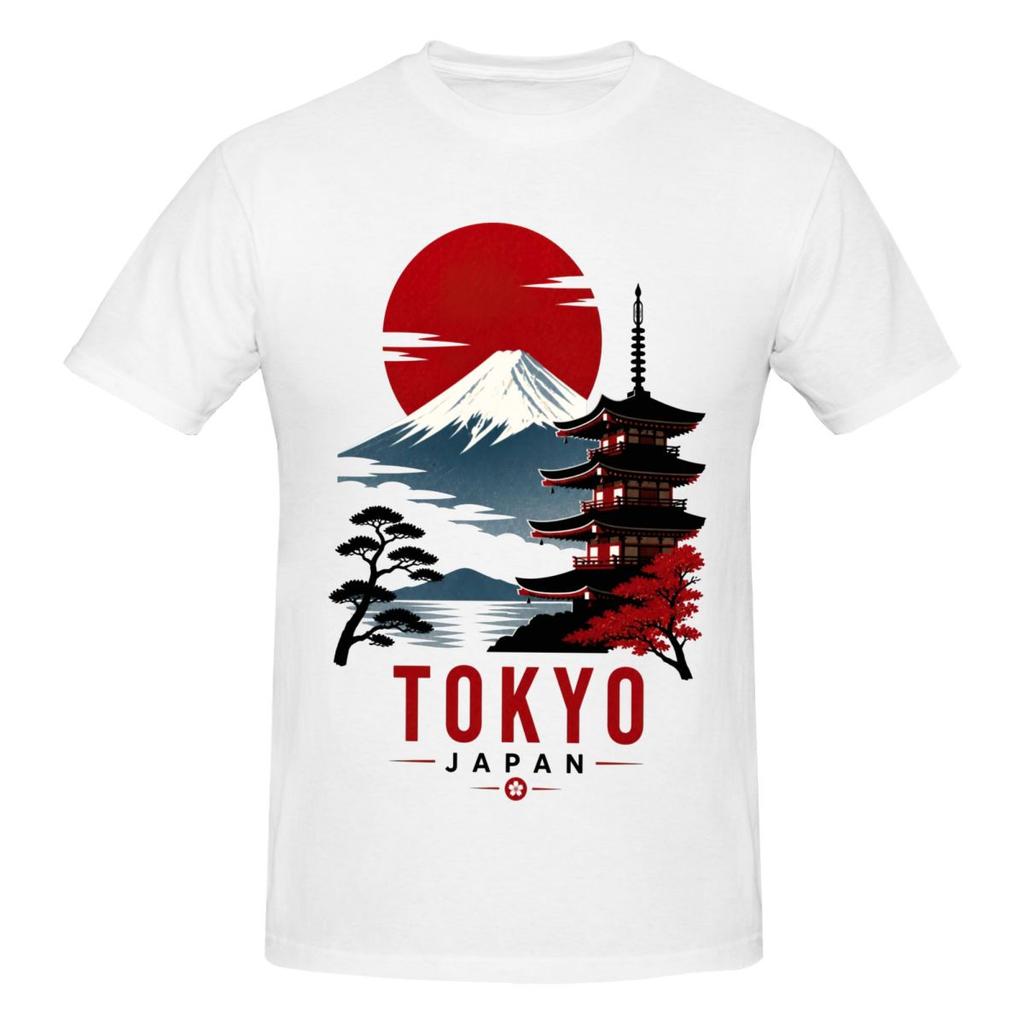 Tokyo Print Trendy T Shirts Graphic Y2k Gifts Cotton Unisexs Wounisex T Shirts Clothing