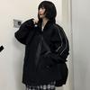 Unisex Oversized Vintage Reflective Stripe Jacket Loose Fit Korean Streetwear Baseball Coat