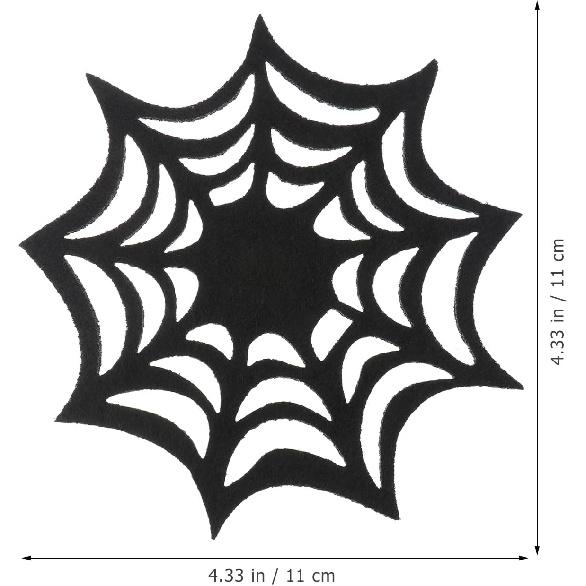 Ciieeo 10pcs Halloween Spider Web Placemats Spider Web Coasters Placemat Halloween Decorarion Supplies for Home Kitchen Dining Room