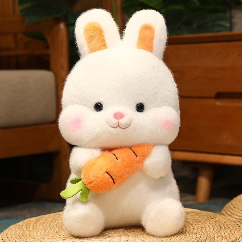 Cute Little White Rabbit Doll Plush Toy Carrot Rabbit Throw Pillow Children S Day Soothing Girlfriend Birthday Gift 26 cm 150g
