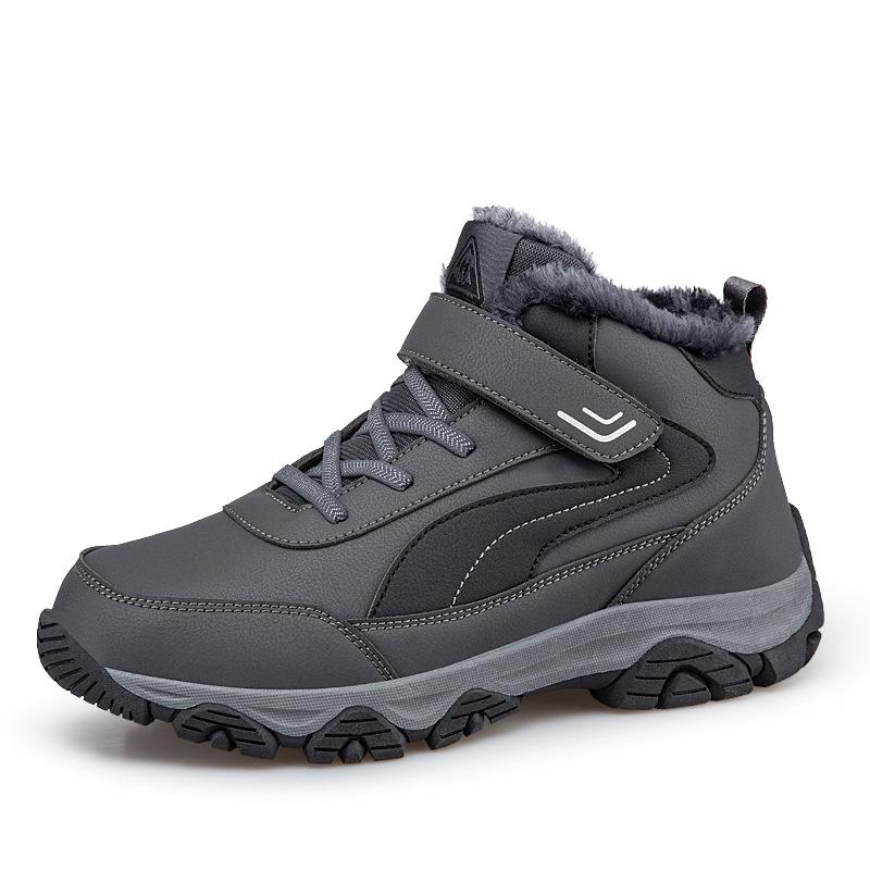 Warm Fleece Lined Anti-Slip Winter Sports Shoes for Men and Women Comfortable Cotton Shoes Dad Step Boots Snow Boots High Top