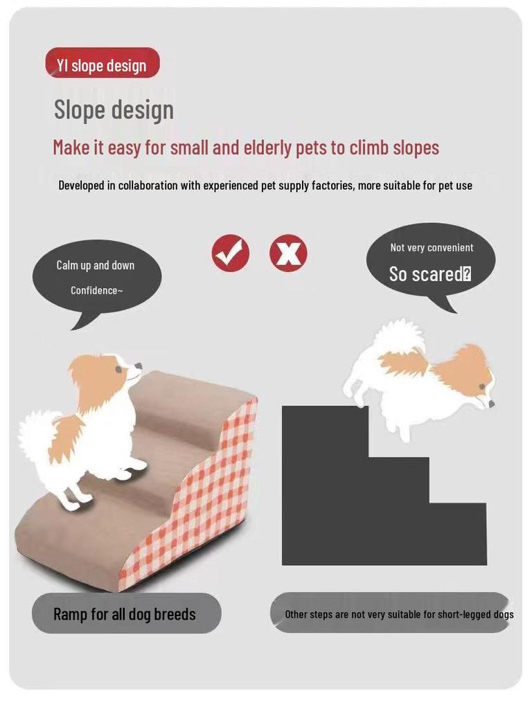Pet Bedside Climbing Steps: Dog and Cat Ladder for Sofa or Bed