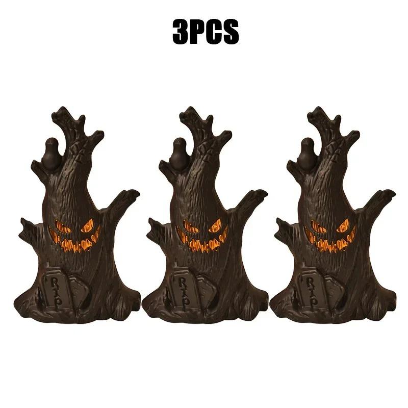 Halloween Horror Atmosphere Ghost Faces Tree Stumps LED Night Light Ghost Lights Haunted Rooms Escape Home Decoration