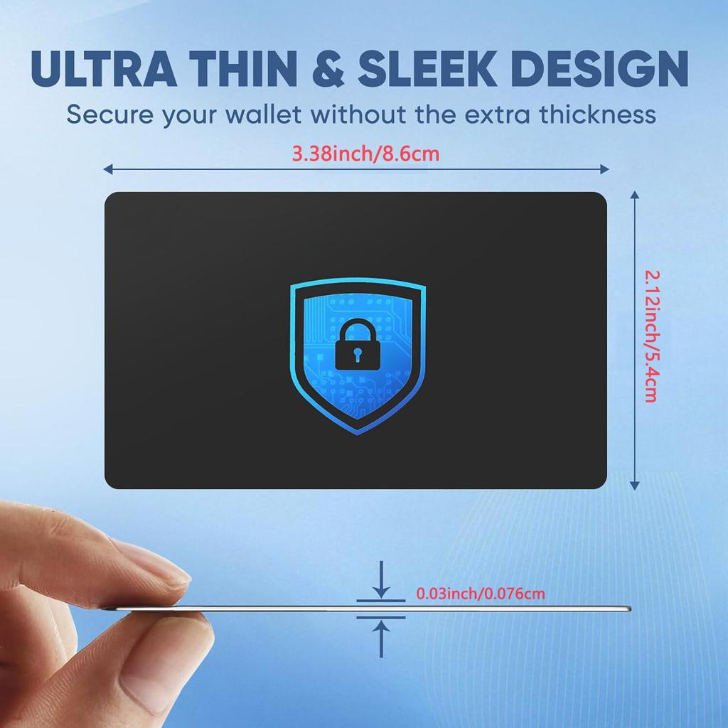 RFID-Blockierkarten - 6er-Pack, Premium Kontaktlos NFC Debit-Kreditkarten-Reisepass-Schutz-Blocker-Set für Männer und Frauen