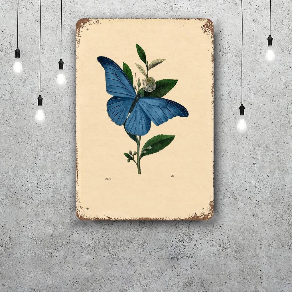 butterfly Decor Vintage Metal Signs Tin Signs Captain Poster Decor for Bar Pub Club Man Cave Wall Decoration