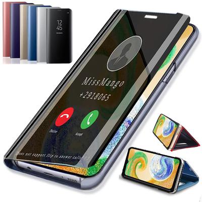 Leder-Spiegel-Flip-Handyhülle für Samsung Galaxy A04s A04 S GalaxyA04s 6,5 Zoll, stoßfeste Vollabdeckung