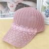 Hat Women's Summer Knitted Mesh Hat Hollow Breathable Cap Sunscreen Shade Baseball Cap Outdoor Sun Hat