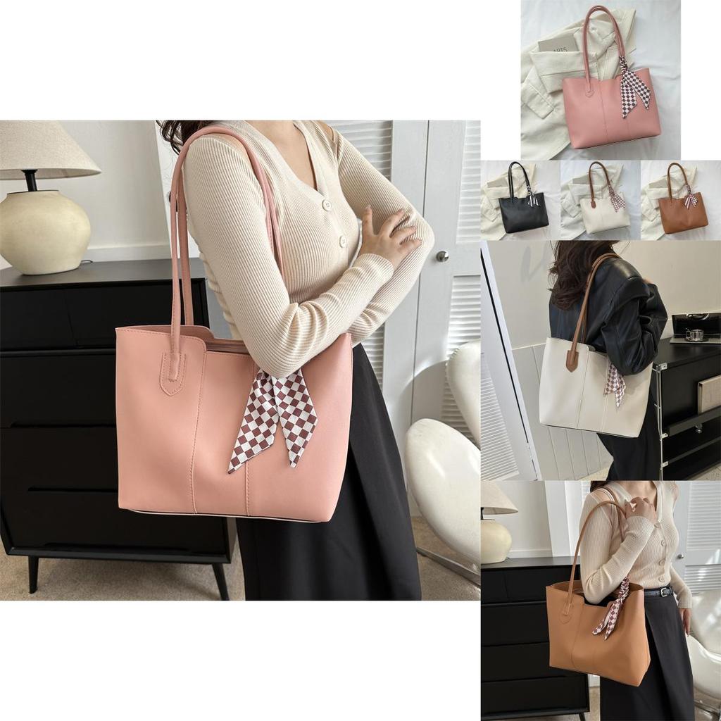 Stylish Minimalist Shoulder Tote Bag For Women With Large Capacity In Black White Brown Pink And Khaki For Everyday Use