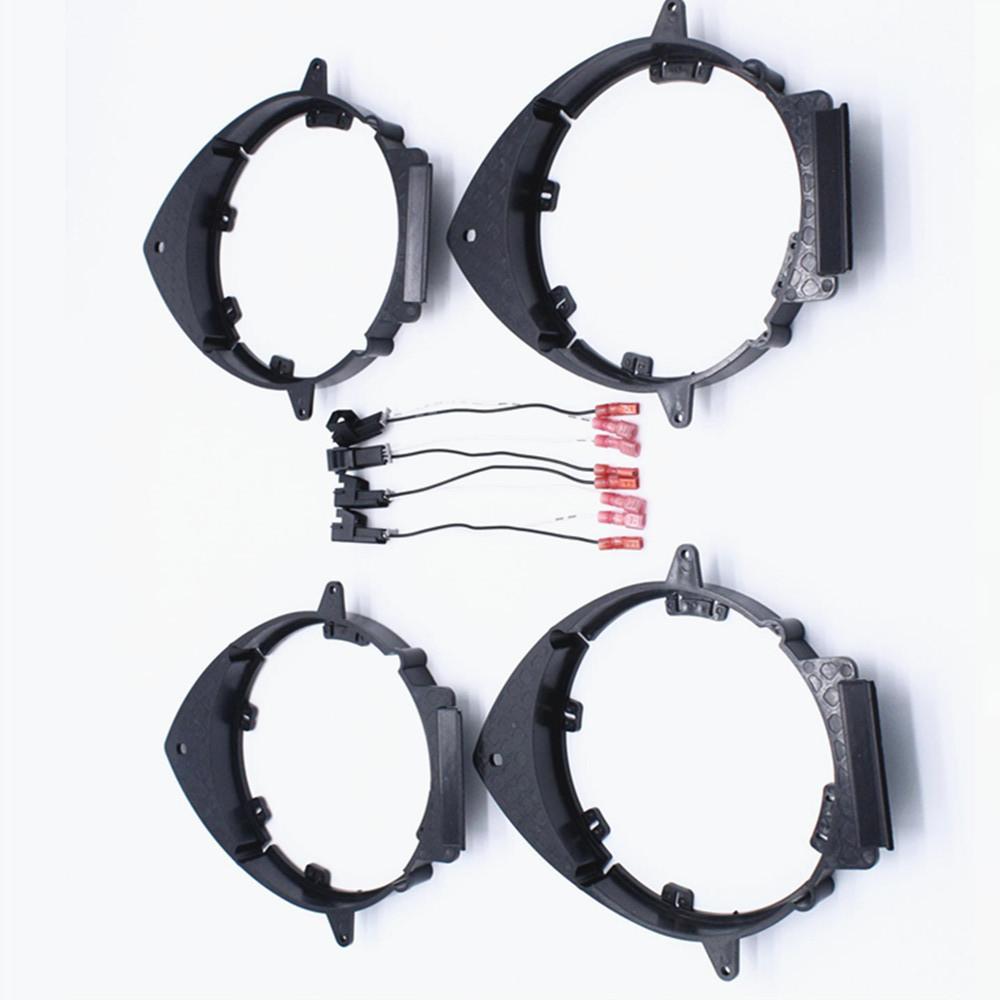 4 x Car Truck Front & Rear Door Speaker Mounting Adapter Bracket w/ Wire Harness