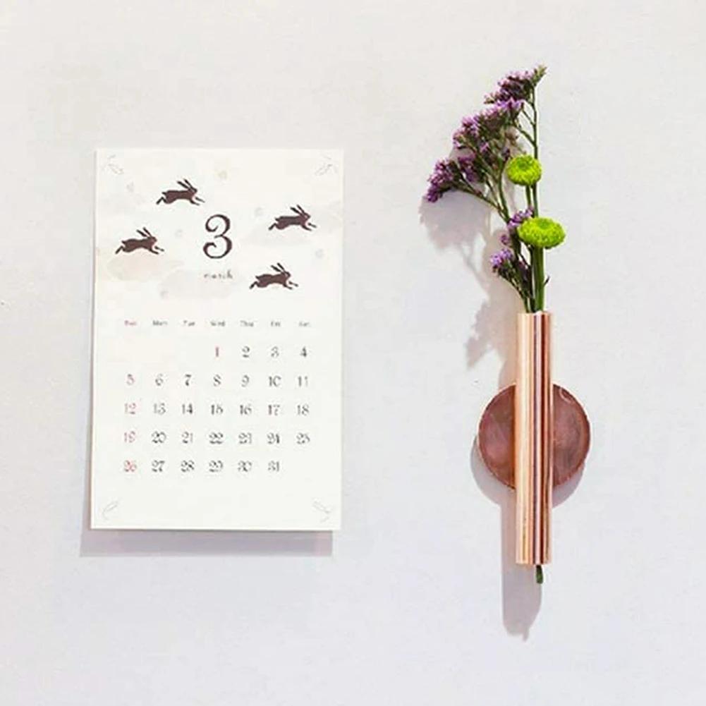 Nordic Style Wall Flower Vase Tube Modern Style Dried Flower Holder Decor for Living Room Wall Household Ornament Gifts