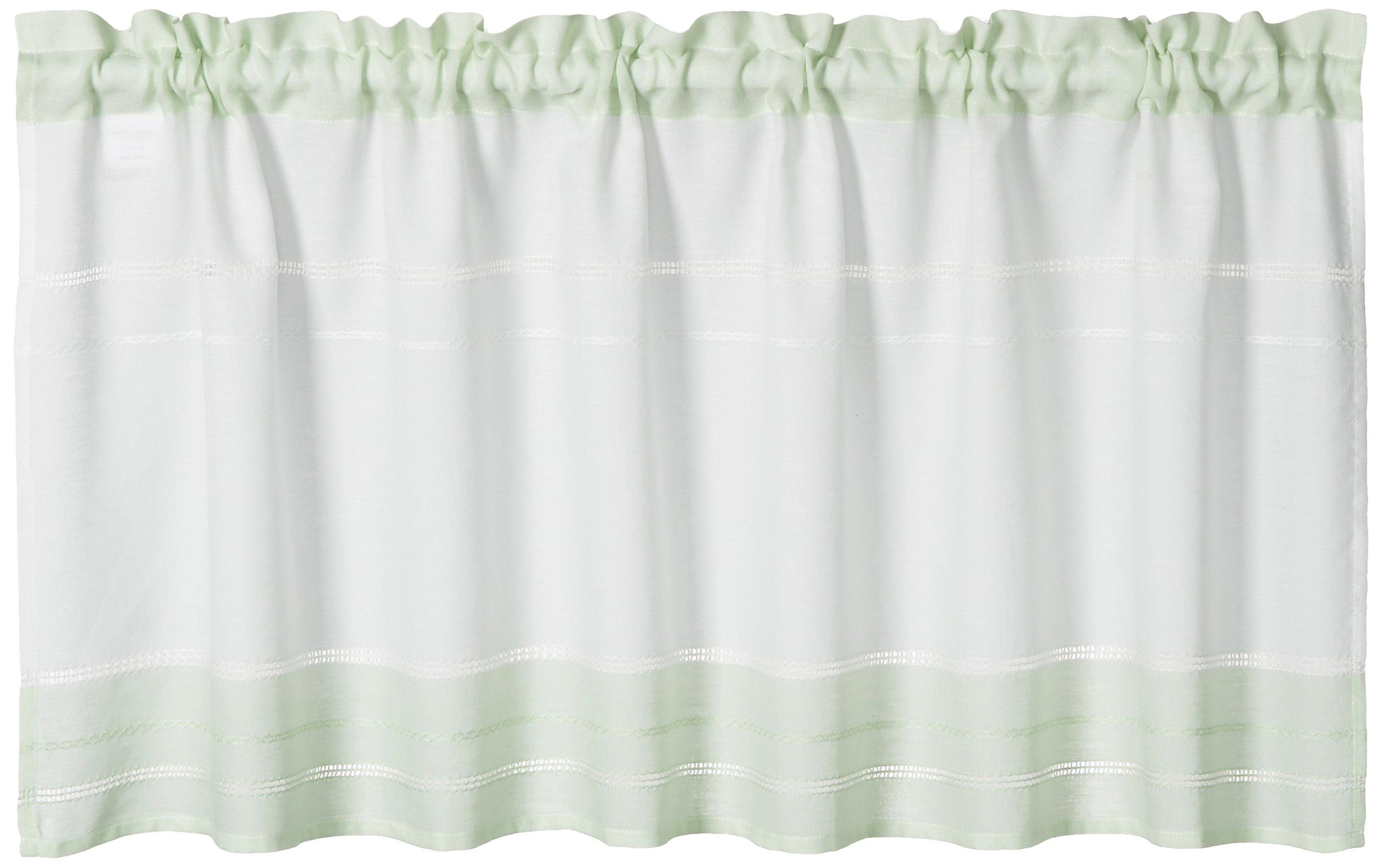 

SunnyDayFabric Macaron Cafe Approximately 110cm Wide x 45cm Green Curtain, Long, зелёный
