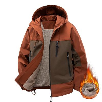 Fleecejacke Herren mit Kapuze Wasserdicht Schnelltrocknendes Stoffjacke Jacke Modische Herbst- und Winterjacke Vielseitig