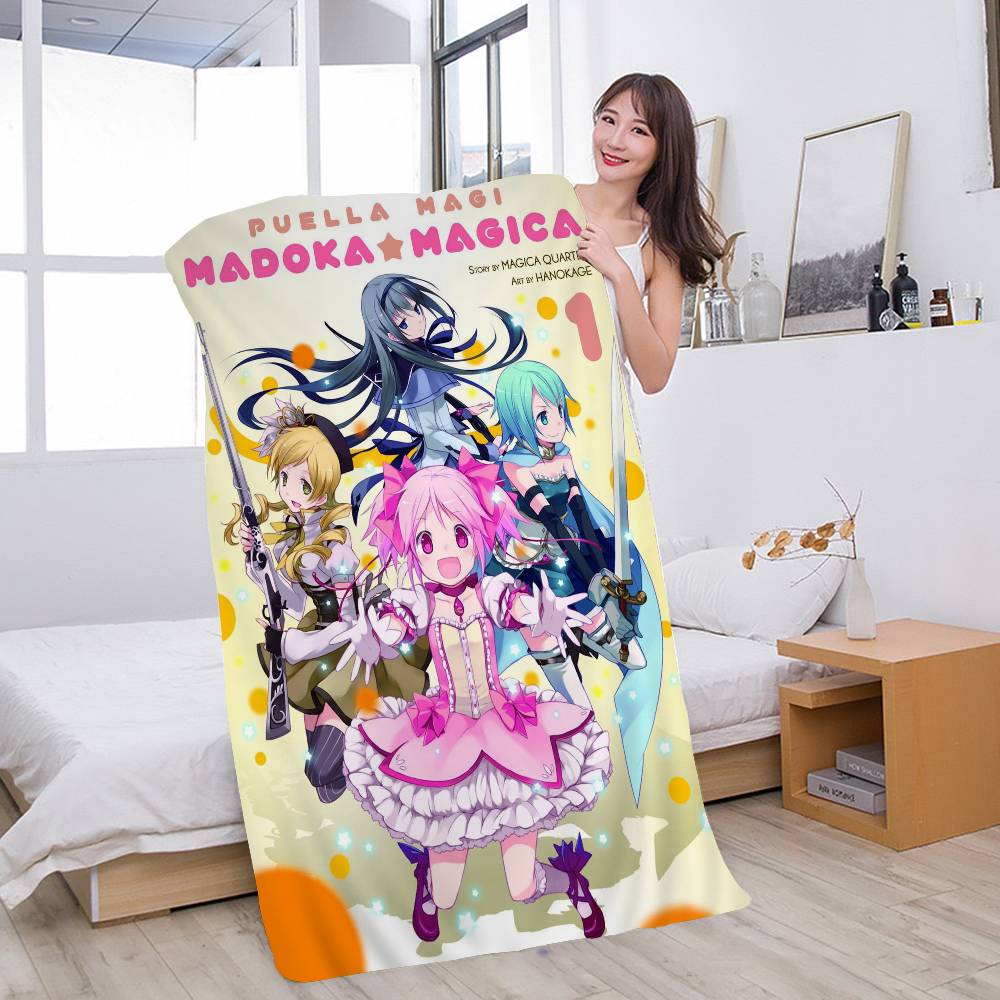 anime dark P-Puella Magi M-Madokas M-Magicas Microfiber Printed Beach Towel Mountain Climbing Beach Swimming Running Absorbent Towel
