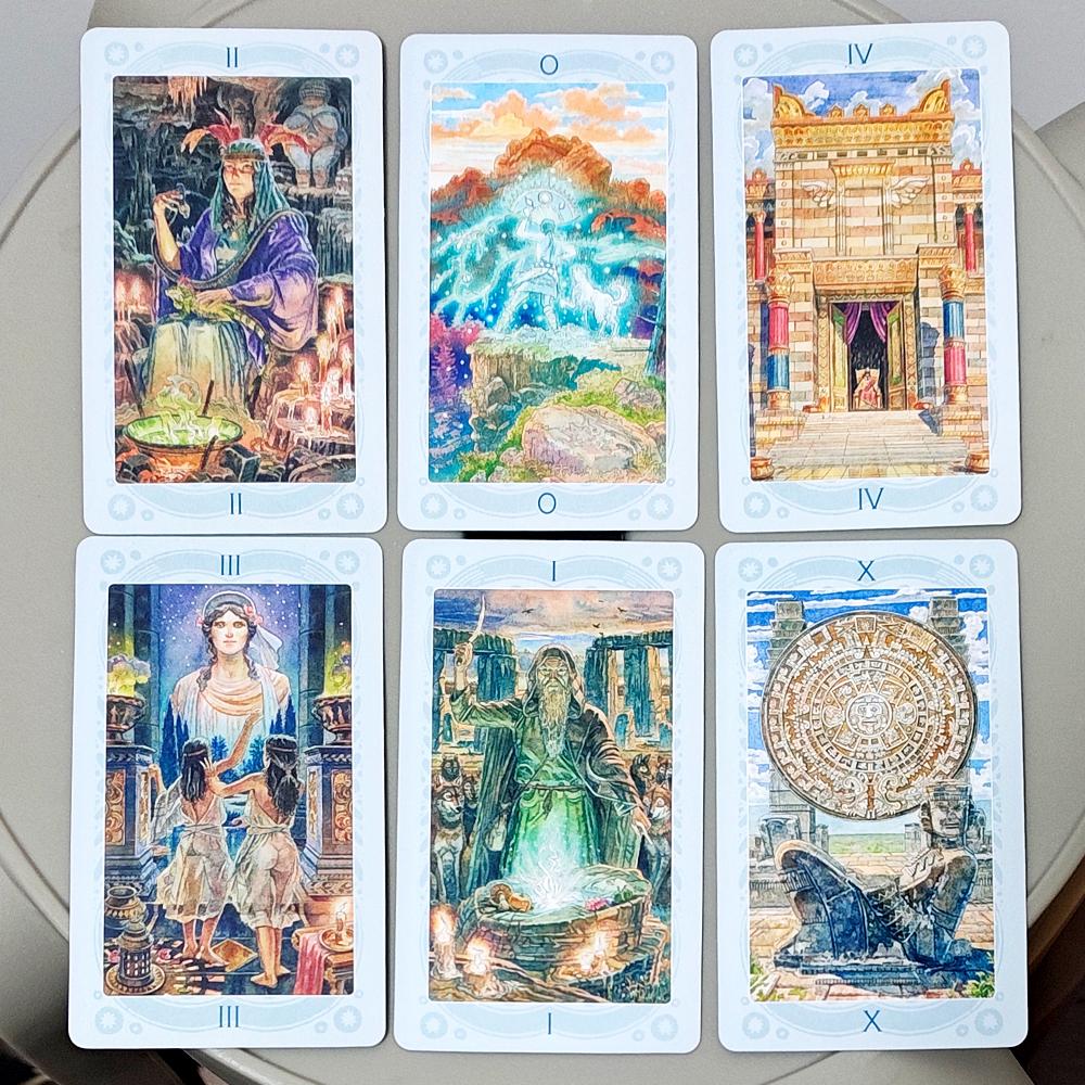 Sacred Sites Tarot Deck 10.3*6cm In Russian Language 78 Cards Global Sacred Landmarks Illustrated Tarot, Ancient Holy Places