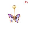 Colorful  Butterfly Navel Piercing Belly Button Rings Woman Body Jewelry