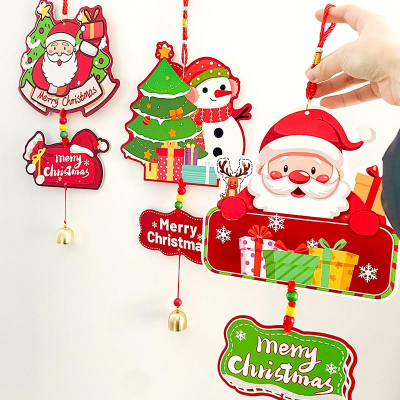 1Pc Bell Festive Decor Paper Pendant Handmade Cartoon Pendant DIY Door Hanging Christmas Wind Chime Christmas