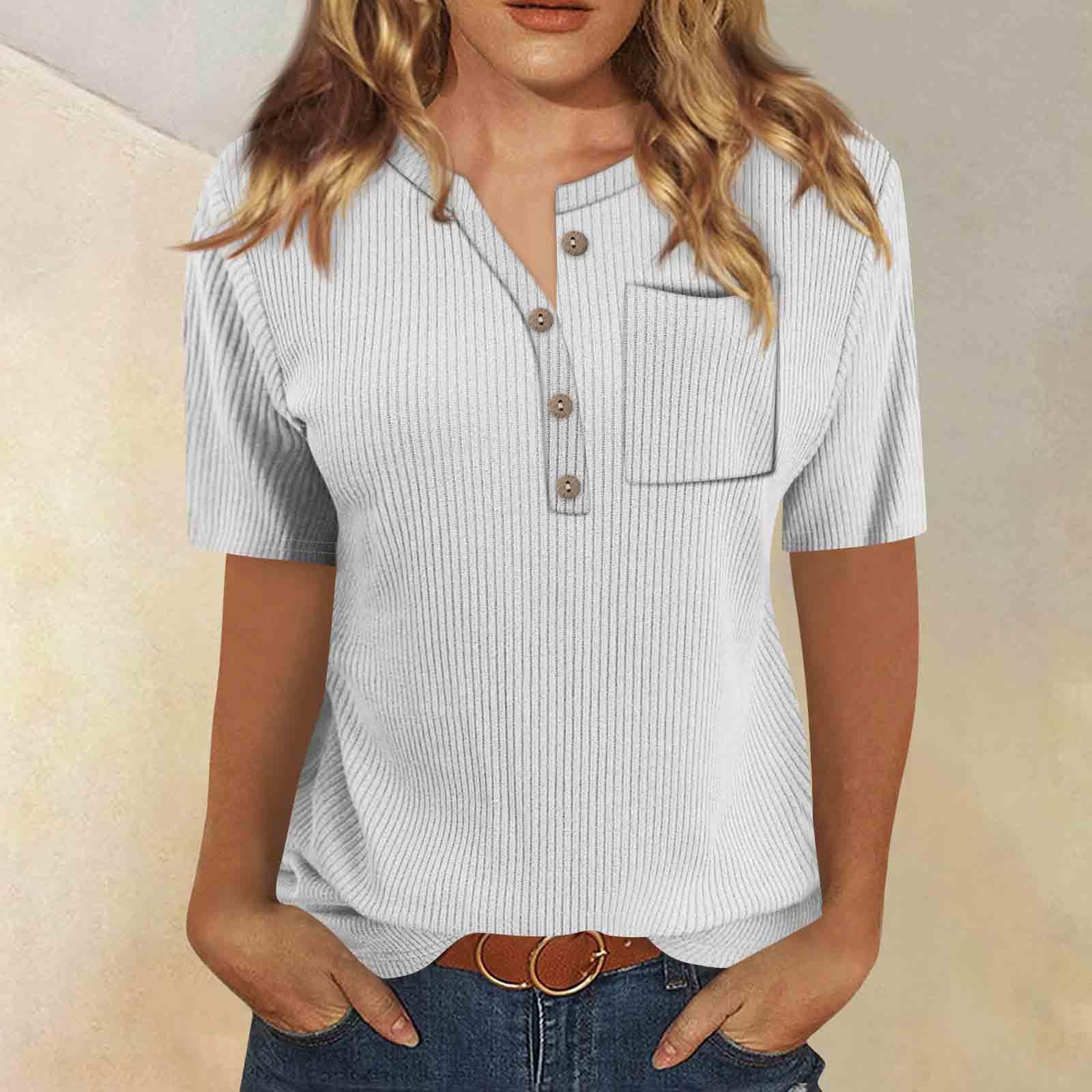 

Футболки для женщин, плиссированные, с V-образным вырезом, нарядные, повседневные блузки с принтом, короткие рукава, летние топы, свободный крой XL белый