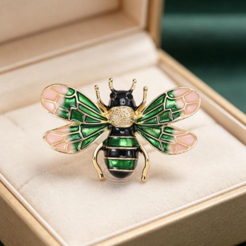 Multi Color Enamel Bee Brooch Glitter Delicate Decor Pin for Christmas Party Outfit Decoration Holiday Exchange Gifts