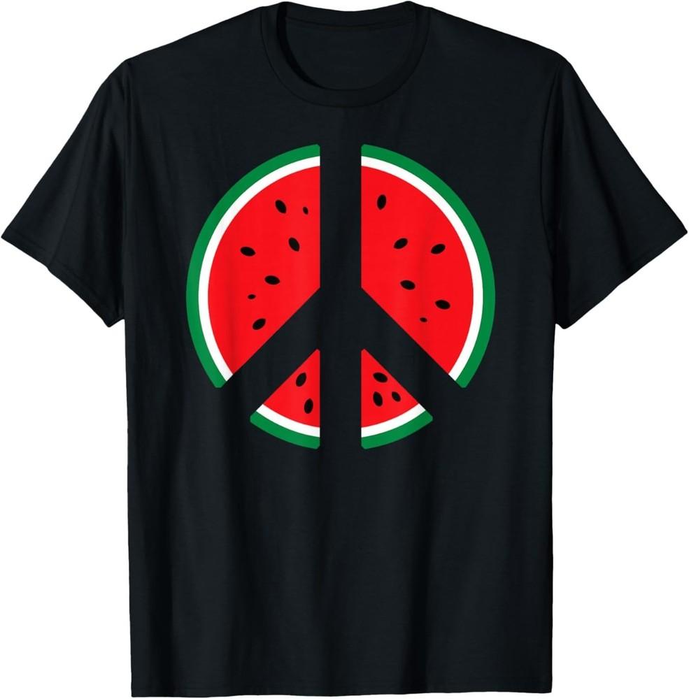 Palestine Shirt Watermelon Peace Symbol Unisex T-Shirt XL