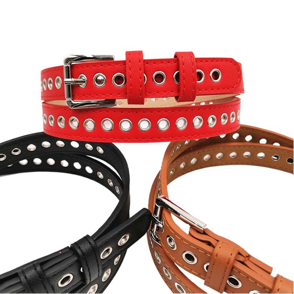 Fashion Circle Pin Buckle Dress For Men Thin Jeans Waist Belt Waist Strap PU Leather Belt Waistband