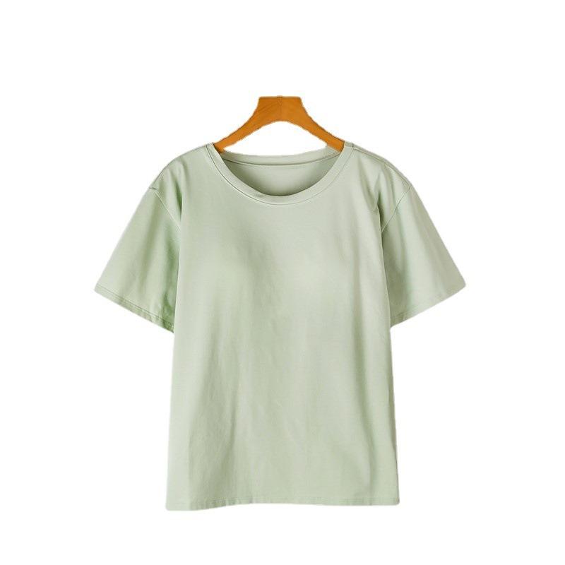 Summer Loose Top and Home Wear with Chest Pads Short Sleeves and One Piece