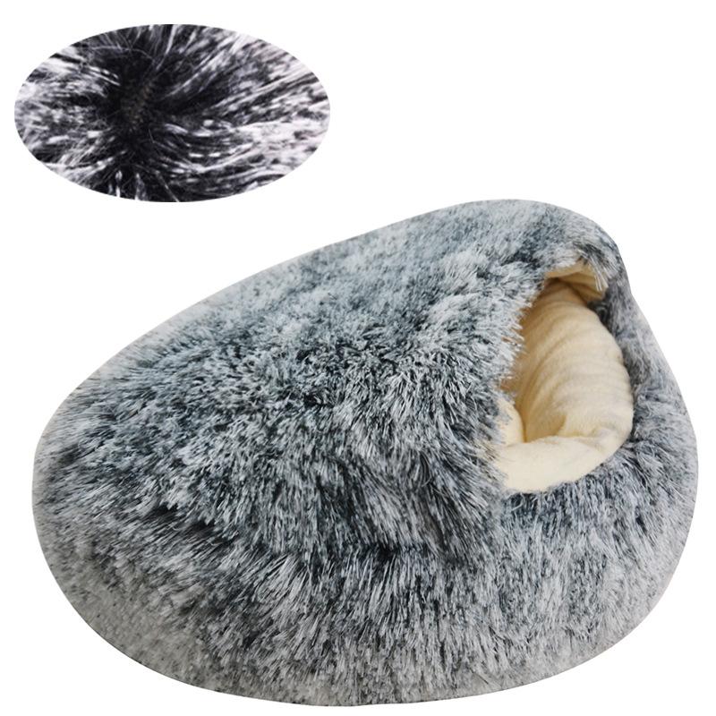 Semi-Enclosed Cat Bed Warm Cat Nest Plush Dog Sofa Windproof Dog House 2 Use Pet Dog Bed Soft Cat Sleeping Bed