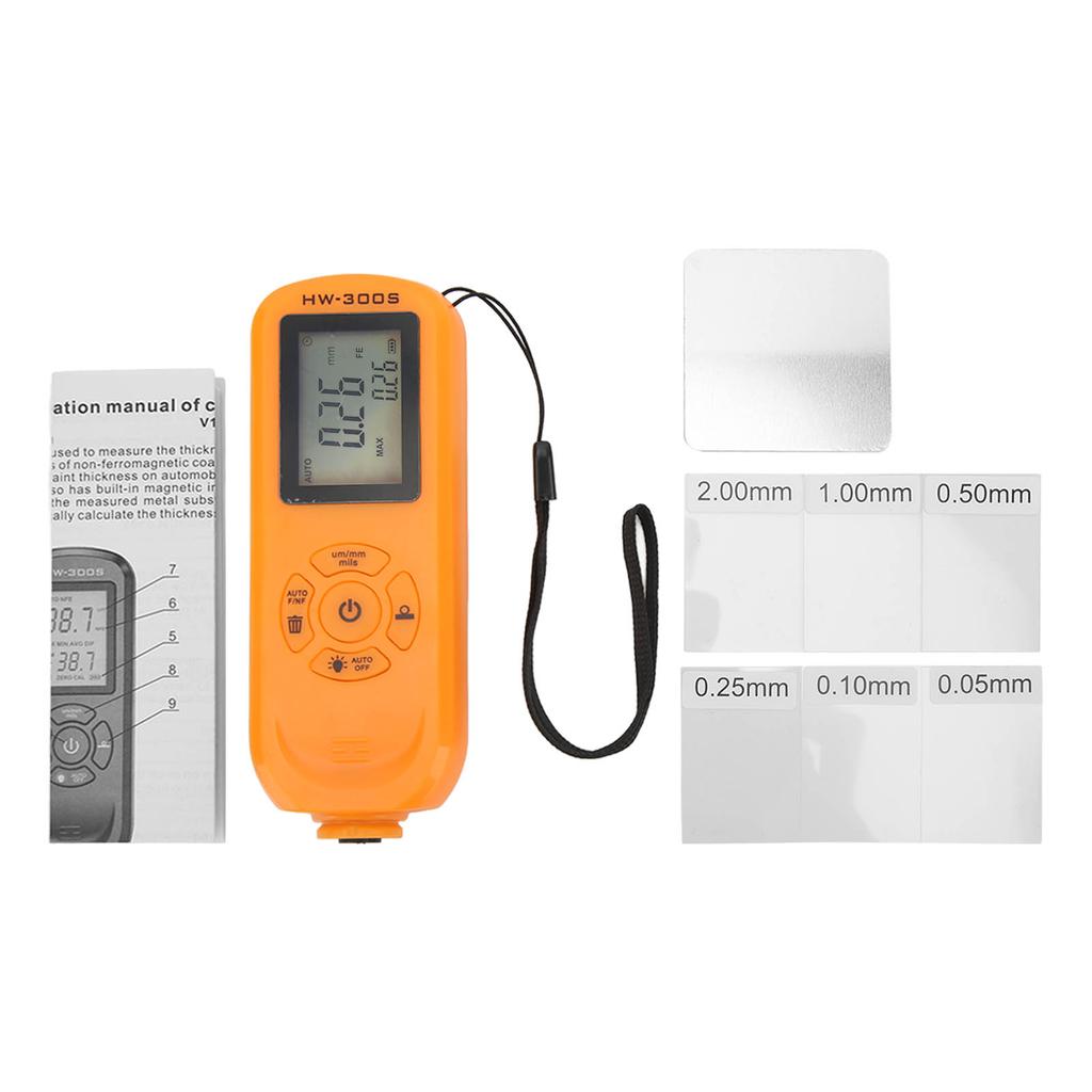 Paint Coating Thickness Gauge Depth Meter 3 Units Um Mm Mils for Manufacturing Vertical Screen