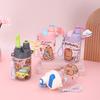 Large Capacity Capybara Water Bottle TPR 600ML Double Drinking Cup Cartoon Children Cup Kids