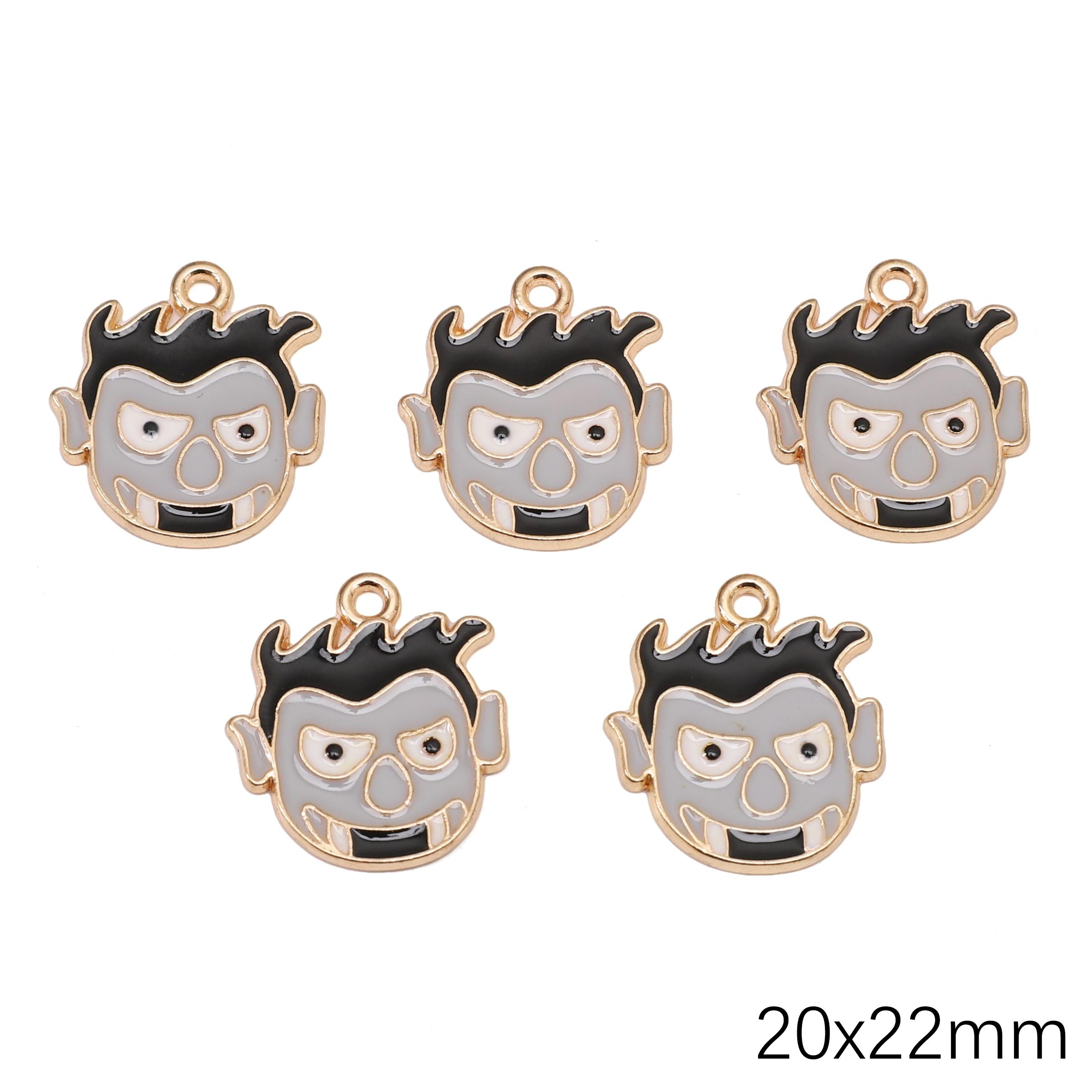 

Halloween Alloy Drop Oil Enamel Charms Pendant Beads For Jewelry Making DIY Necklace Bracelet Earrings Crafts Findings 20x22mm 2pcs