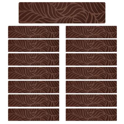 Treppenteppich, rutschfeste Treppenstufenteppiche für Holzstufen im Innenbereich, zum Abziehen und Aufkleben, Treppenläufer, Teppich, Treppenabdeckungen, Streifen, Matten, 15 Stück