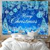 1Pcs Blue Christmas with Merry Decoration Background Winter Backdrop Decorations For Photo Studio Photo Booth Christams Party