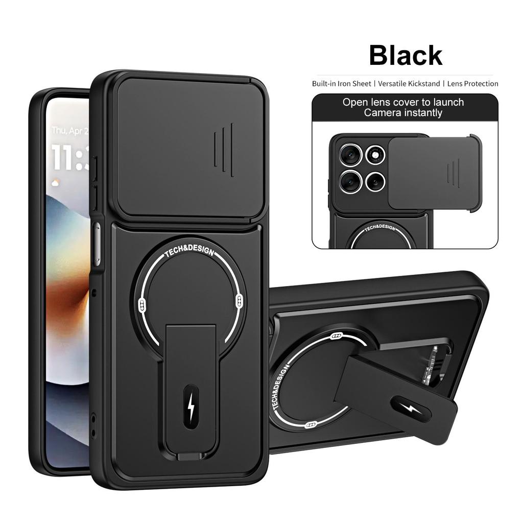 Magnetic Stand Phone Case for Moto Edge 50/56/57 with Full Lens Coverage