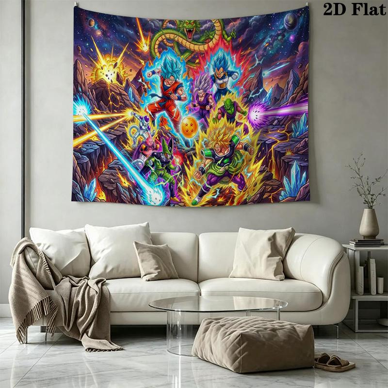 DRAGONBall Wall Tapestry Aesthetic Wall Hanging Printed Fabric Blanket Decorative Tapestries for Bedroom Living Room Home Decor