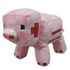 Minecraft Plush Toy Set: Pink Pig, Sitting Wolf, Creeper, Zombie, Ender Dragon, Panda Figures