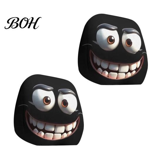 Protective Auto Headrest Protectors Halloween Car Cover, Scary Pattern Print Stretchable Universal Fit Interior Decor Protector, Breathable Polyester