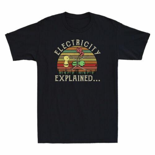 Ohm Volt Ampe Electricity Explained Vintage Retro Sunset Men T-shirt Black Tee XXXXL