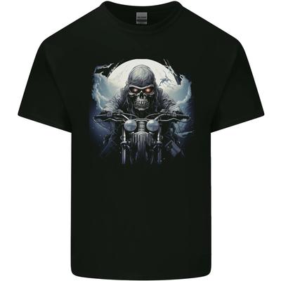 Schedel Biker Motorfiets Motorfiets Magere Hein 22 Kinder T-shirt Kinderen