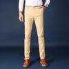 Men's Solid Color Casual Business Pants - Autumn/Winter Korean Style