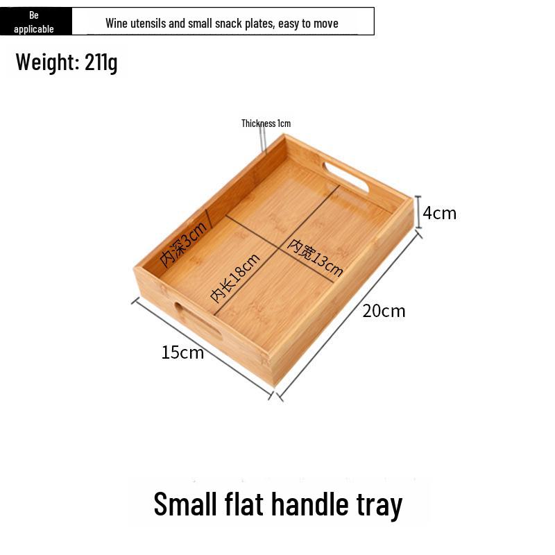 Japanese Bamboo Rectangular Tea Tray - Versatile for Household, Restaurant, Barbecue, Water Cup Storage, and Serving.