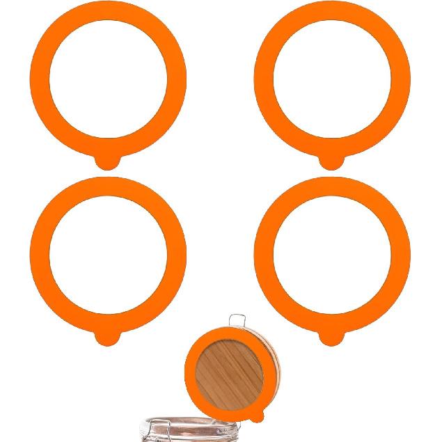 4 Pcs Rubber Seals for Glass Jars, 4.5  Silicone Gasket, Sealing Rings for Glass Clip Top Jars, Leak-Proof Canning Silicone Fitting Seals 4.5 in