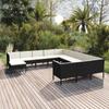 Day and Night - Day and Night Garden Furniture Set 12 Pieces Black Synthetic Rattan Cushions