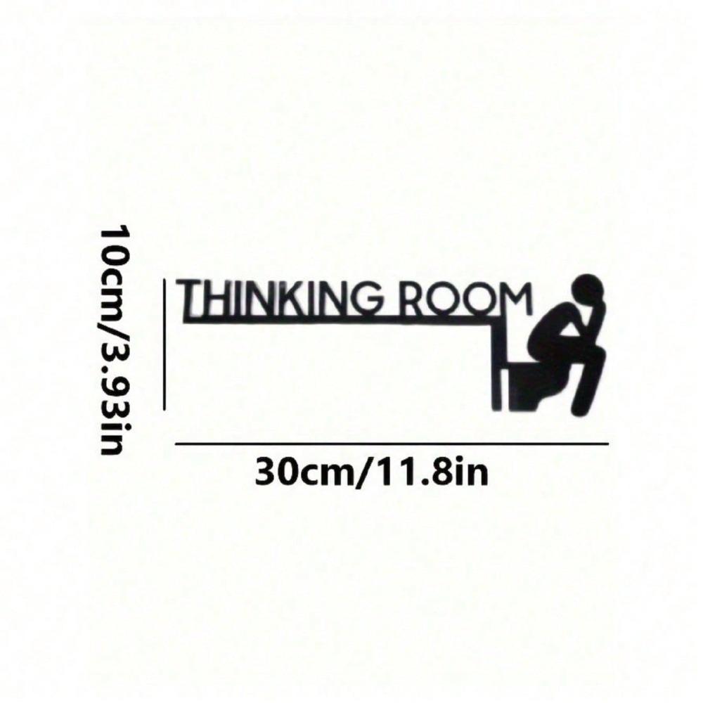 

Funny Thinking Room Metal Wall Art, Cute Toilet Sign, Modern Bathroom Decor, Iron Hanging Plaque, Unique Housewarming Gift for Home Hallway TY6155 чёрный