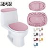 Thick Plush Toilet Cover Set with Tank Cover, Stretchy Elastic, Color, Fit for Home and Hotel Bathroom
